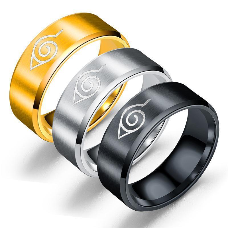 Anime Merchandise Naruto - Anel de Aço Inoxidável e Titânio