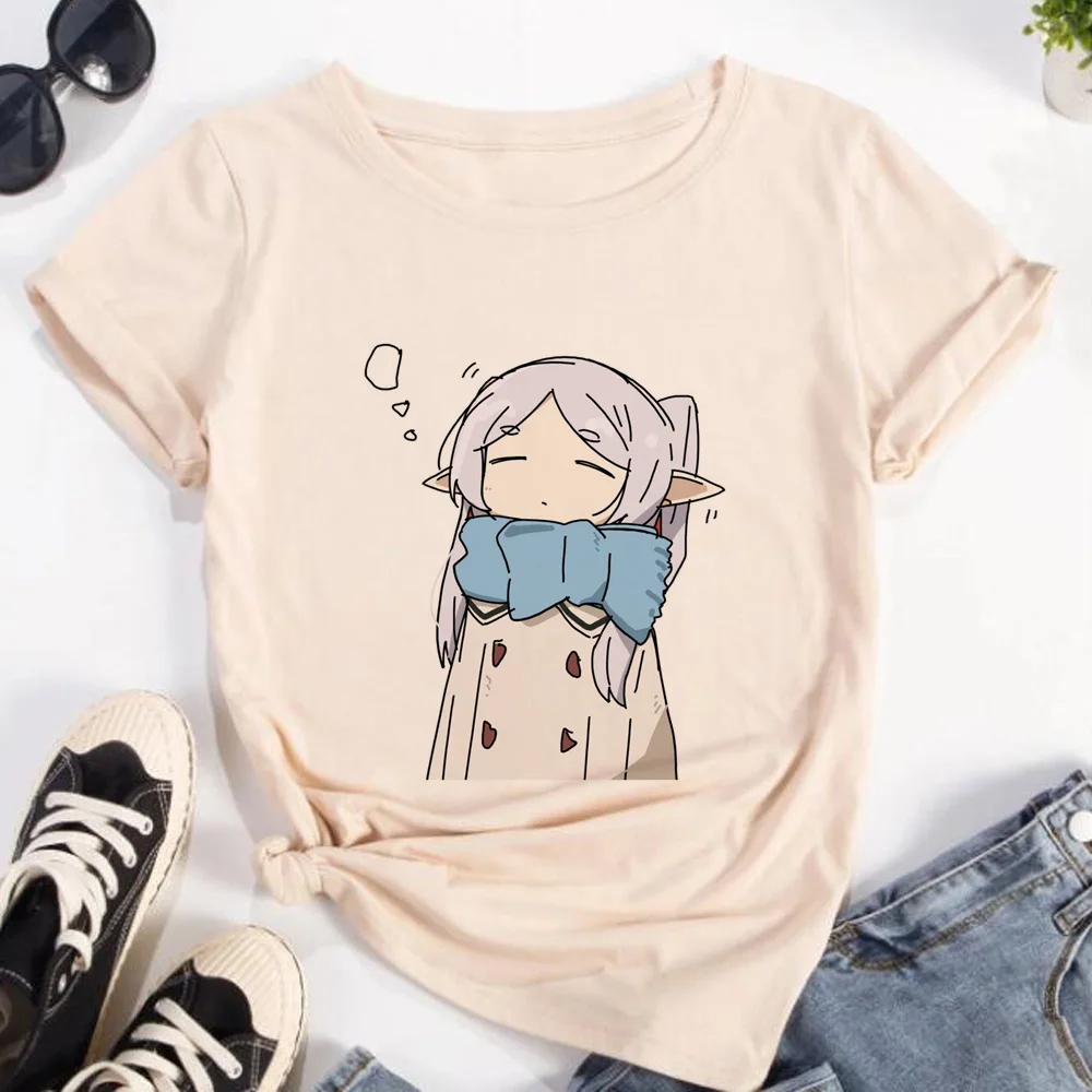Frieren Anime Merchandise - Camiseta Frieren Feminina Streetwear Anime Engraçada